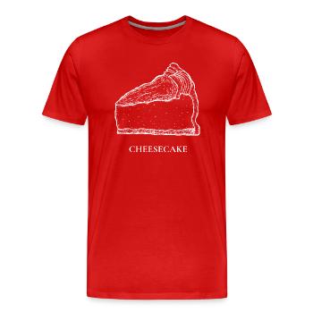 Dessin de gâteau au fromage - T-shirt bio Premium Homme - rouge - Devant - Damien (186cm)
