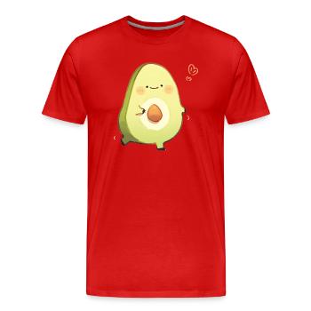 Embracing avocado - Men's Premium Organic T-Shirt - red - Front - Damien (186cm)