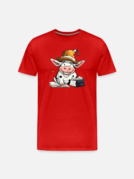 Miki the learned cow - Men's Premium Organic T-Shirt - red