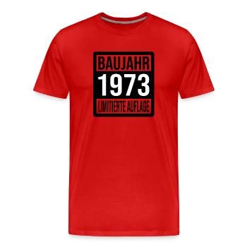 Baujahr 1973 - Männer Premium Bio T-Shirt - Rot - Vorne - Damien (186cm)