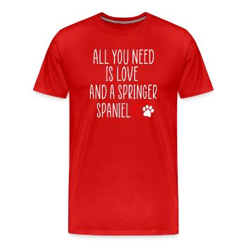 Citations de Springer spaniel - T-shirt bio Premium Homme - rouge - Devant - Damien (186cm)