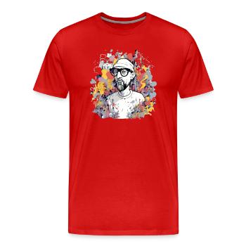 Marc le peintre - T-shirt bio Premium Homme - rouge - Devant - Damien (186cm)