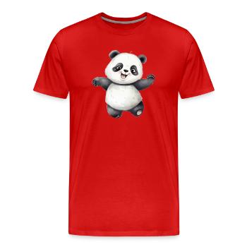 Panda / Classe Panda - T-shirt bio Premium Homme - rouge - Devant - Damien (186cm)