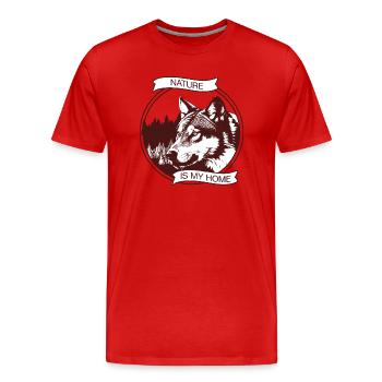 nature is my home - Men's Premium Organic T-Shirt - red - Front - Damien (186cm)