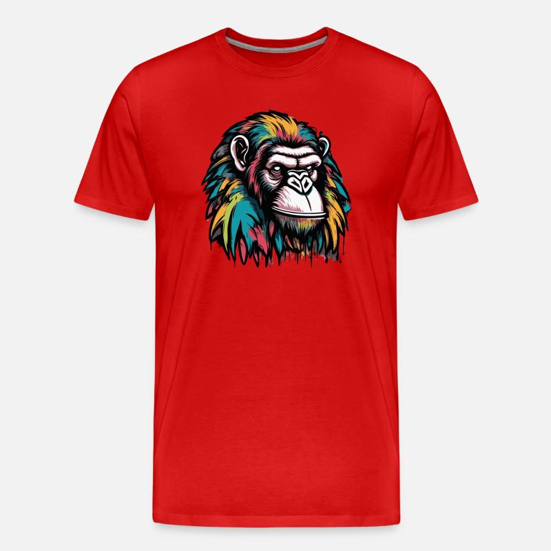 Affen Kopf Graffiti - Männer Premium Bio T-Shirt - Rot