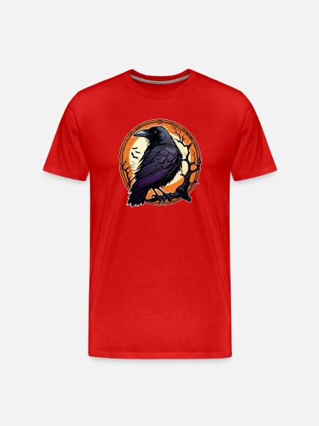 Halloween oder Hard Rock - Raven - Männer Premium Bio T-Shirt - Rot