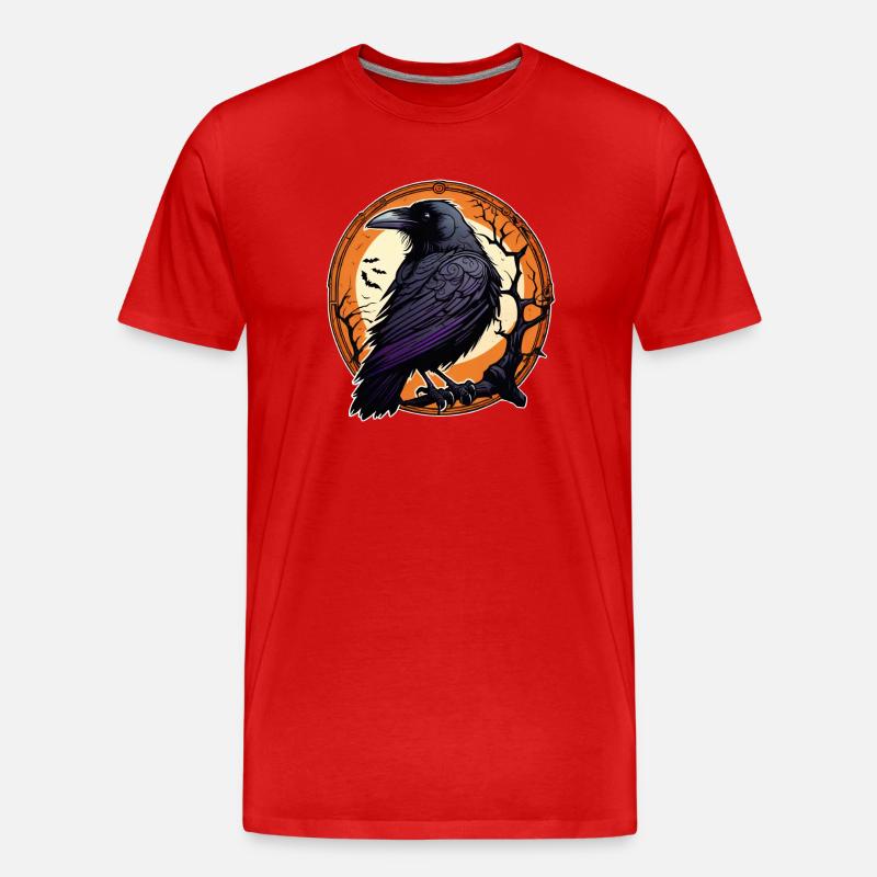 Halloween oder Hard Rock - Raven - Männer Premium Bio T-Shirt - Rot