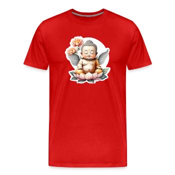bébé Bouddha - meditation yoga relaxation - T-shirt bio Premium Homme - rouge - Devant - Damien (186cm)