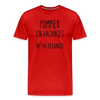 pompier en vacances - T-shirt bio Premium Homme - rouge - Devant - Damien (186cm)
