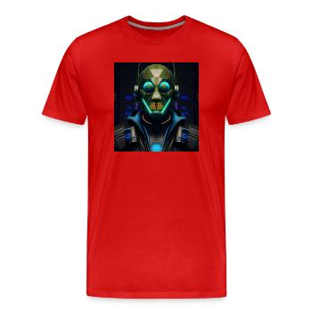 Cyberpunk - Männer Premium Bio T-Shirt - Rot - Vorne - Damien (186cm)