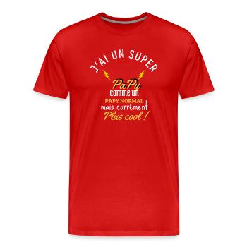 un papy carrément plus cool - T-shirt bio Premium Homme - rouge - Devant - Damien (186cm)