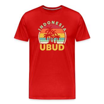 Barong Indonesia Surfboard Holiday Wave - Men's Premium Organic T-Shirt - red - Front - Damien (186cm)