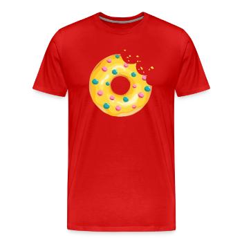 Donut-Crunch essen Metzgergebäck 120 234 Q - Männer Premium Bio T-Shirt - Rot - Vorne - Damien (186cm)