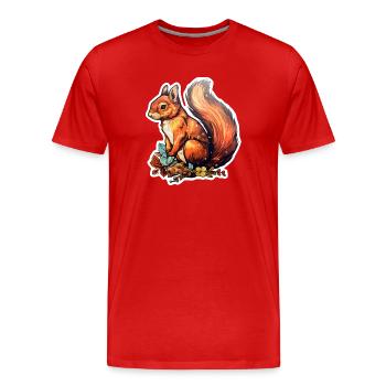 Eichhörnchen putzig - Männer Premium Bio T-Shirt - Rot - Vorne - Damien (186cm)