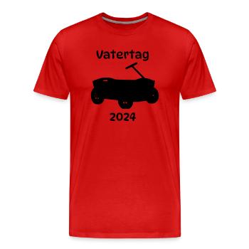 Vatertag 2024 - Männer Premium Bio T-Shirt - Rot - Vorne - Damien (186cm)