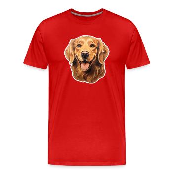 Golden Retriever Head - Men's Premium Organic T-Shirt - red - Front - Damien (186cm)