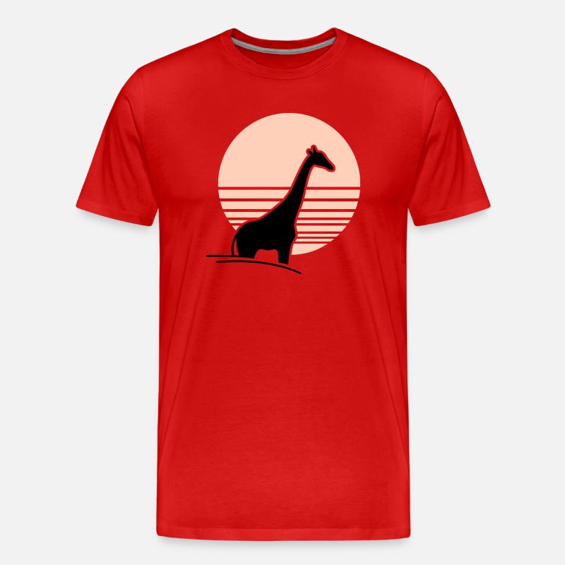 Giraffe vor Sonne - Männer Premium Bio T-Shirt - Rot