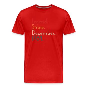 Legende seit Dezember 1984 - Männer Premium Bio T-Shirt - Rot - Vorne - Damien (186cm)