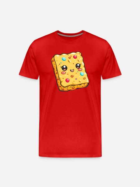 Funny Cookie with Sprinkles Comic - Men's Premium Organic T-Shirt - red