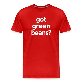 Grüne Bohnen - Männer Premium Bio T-Shirt - Rot - Vorne - Damien (186cm)