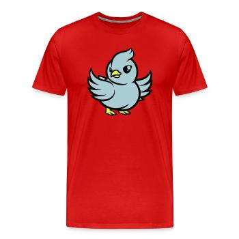 Bande dessinée de pigeon - T-shirt bio Premium Homme - rouge - Devant - Damien (186cm)