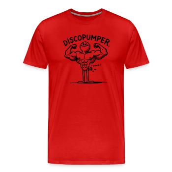 Le Discopumper - T-shirt bio Premium Homme - rouge - Devant - Damien (186cm)
