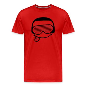 DJ Fun Face Sticks Tongue Out Party Music Fun - Men's Premium Organic T-Shirt - red - Front - Damien (186cm)
