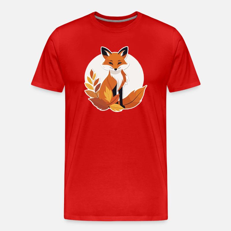 Fuchs im Herbst #8 - Männer Premium Bio T-Shirt - Rot