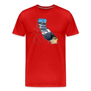 California Capitol in der California Landkarte CA - Männer Premium Bio T-Shirt - Rot - Vorne - Damien (186cm)