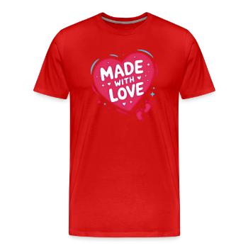 Schwangerschaft Geburt - Made With Love - Männer Premium Bio T-Shirt - Rot - Vorne - Damien (186cm)