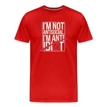 Introverted and picky - Men's Premium Organic T-Shirt - red - Front - Damien (186cm)