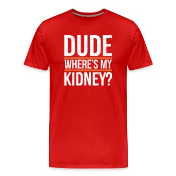 L’humour pour les crises sanitaires - T-shirt bio Premium Homme - rouge - Devant - Damien (186cm)