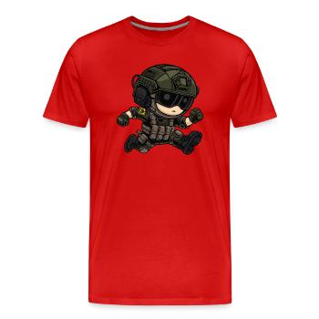 kleiner süsser rennender soldat - Männer Premium Bio T-Shirt - Rot - Vorne - Damien (186cm)