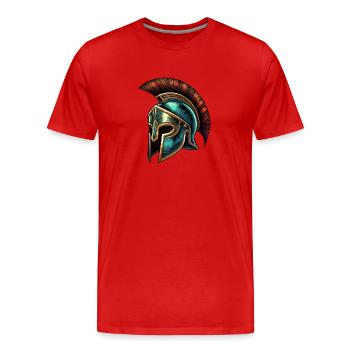 sparta helm - Männer Premium Bio T-Shirt - Rot - Vorne - Damien (186cm)
