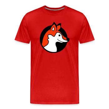 trou de renard roux renard sauvage animal peeps visage tête - T-shirt bio Premium Homme - rouge - Devant - Damien (186cm)
