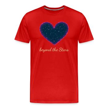 Liebe jenseits der Sterne Herz-Design - Männer Premium Bio T-Shirt - Rot - Vorne - Damien (186cm)