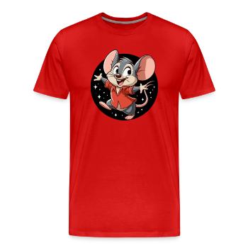 Mouse dances in the night - Men's Premium Organic T-Shirt - red - Front - Damien (186cm)