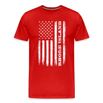 Drapeau des États-Unis Rhode Island State Gift - T-shirt bio Premium Homme - rouge - Devant - Damien (186cm)