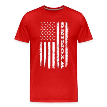 Flagge USA Wyoming Bundesstaat Geschenk - Männer Premium Bio T-Shirt - Rot - Vorne - Damien (186cm)