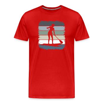 Stand up paddling - Men's Premium Organic T-Shirt - red - Front - Damien (186cm)