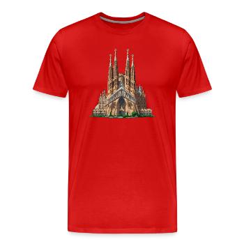 Sagrada Familia - Männer Premium Bio T-Shirt - Rot - Vorne - Damien (186cm)