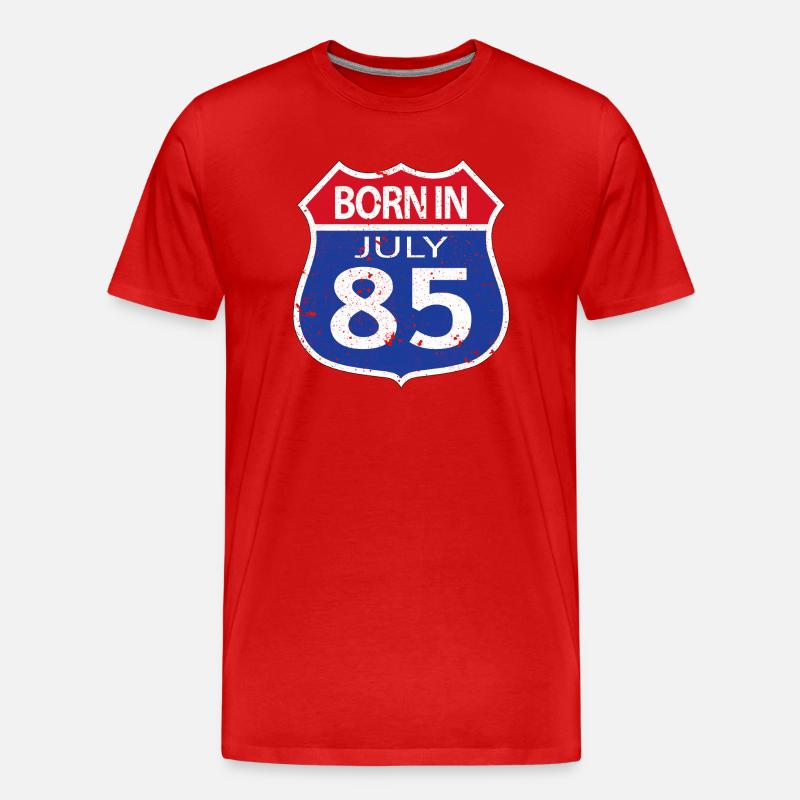 Né(e) en Juillet 1985 - T-shirt bio Premium Homme - rouge