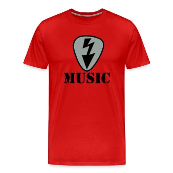 gitarre - Männer Premium Bio T-Shirt - Rot - Vorne - Damien (186cm)
