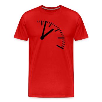 Zeit, Uhr - Männer Premium Bio T-Shirt - Rot - Vorne - Damien (186cm)