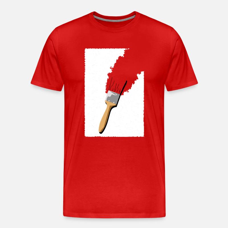 gebürstet - Männer Premium Bio T-Shirt - Rot