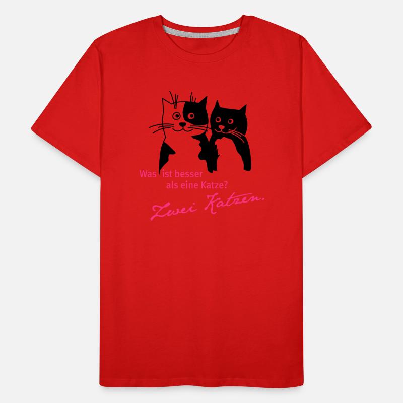 2 Katzen besser als 1 Männer Premium Bio T-Shirt