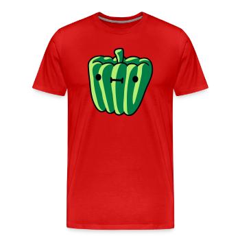 doux paprika avec visage délicieux légumes mignon le - T-shirt bio Premium Homme - rouge - Devant - Damien (186cm)