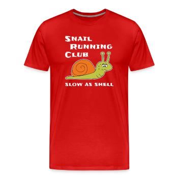 Jogging Running Sport Escargot Running Gift Fun - T-shirt bio Premium Homme - rouge - Devant - Damien (186cm)