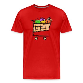 Full shopping cart, promotion, sale - Men's Premium Organic T-Shirt - red - Front - Damien (186cm)