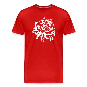 rose - T-shirt bio Premium Homme - rouge - Devant - Damien (186cm)